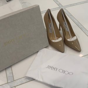 Brand new in box Jimmy Choo nude patent leather